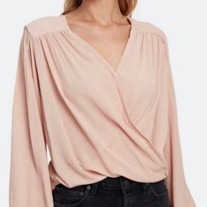 Free People Check On It Blush Faux Wrap Top Size Extra Small XS